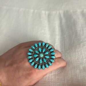 Authentic Turquoise & Sterling Silver Statement Ring